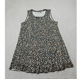 Logo Layers By Lori Goldstein Shirt Womens Large Animal Print Tunic Tank Ruffle